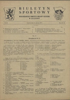Biuletyn Sportowy Wojew&oacute;dzkiego Komitetu Kultury Fizycznej w Szczecinie. 1955 nr 14
