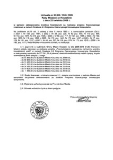 Uchwała Rady Miejskiej w Koszalinie nr XXXIII/390/2009