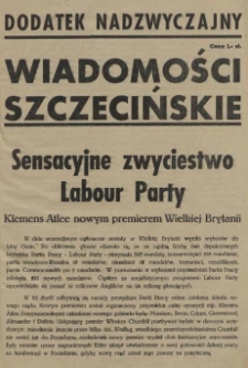 Wiadomości Szczecińskie : biuletyn Urzędu Informacji i Propagandy na Okręg Pomorze Zachodnie. R.1, 1945 dodatek