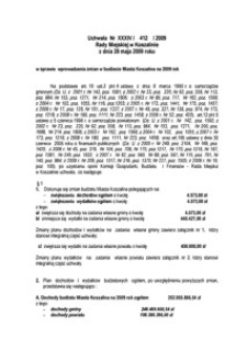 Uchwała Rady Miejskiej w Koszalinie nr XXXIV/412/2009