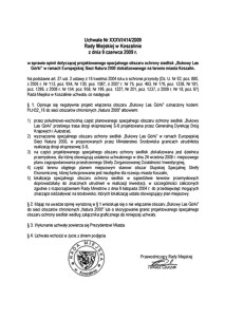 Uchwała Rady Miejskiej w Koszalinie nr XXXVI/414/2009