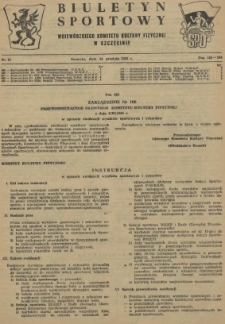 Biuletyn Sportowy Wojewódzkiego Komitetu Kultury Fizycznej w Szczecinie. 1955 nr 22