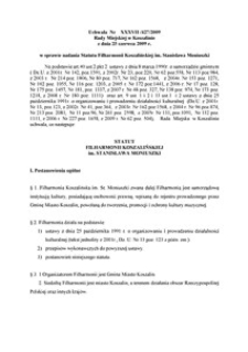 Uchwała Rady Miejskiej w Koszalinie nr XXXVII/427/2009