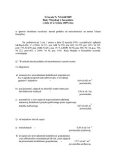 Uchwała Rady Miejskiej w Koszalinie nr XL/444/2009