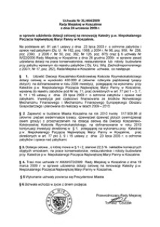 Uchwała Rady Miejskiej w Koszalinie nr XL/464/2009