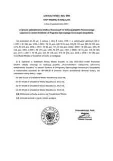 Uchwała Rady Miejskiej w Koszalinie nr XLI/468/2009