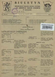 Biuletyn Wojew&oacute;dzkiego Komitetu Kultury Fizycznej i Rad Okręgowych Zrzeszeń Sportowych w Szczecinie. R.2, 1956 nr 1