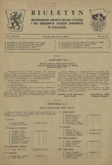 Biuletyn Wojew&oacute;dzkiego Komitetu Kultury Fizycznej i Rad Okręgowych Zrzeszeń Sportowych w Szczecinie. R.2, 1956 nr 5