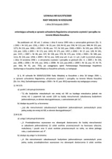 Uchwała Rady Miejskiej w Koszalinie nr XLIV/479/2009