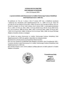 Uchwała Rady Miejskiej w Koszalinie be XLIV/486/2009