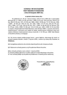 Uchwała Rady Miejskiej w Koszalinie nr XLIV/518/2009