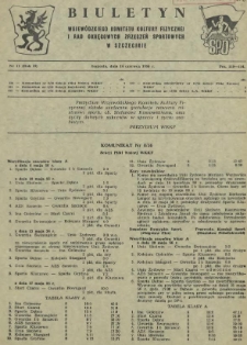 Biuletyn Wojew&oacute;dzkiego Komitetu Kultury Fizycznej i Rad Okręgowych Zrzeszeń Sportowych w Szczecinie. R.2, 1956 nr 11