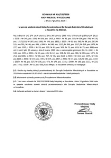 Uchwała Rady Miejskiej w Koszalinie nr XLV/532/2009