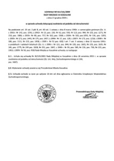 Uchwała Rady Miejskiej w Koszalinie nr XLV/541/2009