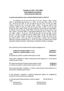 Uchwała Rady Miejskiej w Koszalinie nr XLVI/553/2010