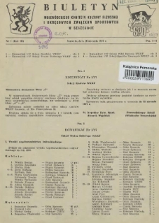 Biuletyn Wojew&oacute;dzkiego Komitetu Kultury Fizycznej i Rad Okręgowych Zrzeszeń Sportowych w Szczecinie. R.3, 1957 nr 1