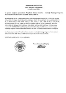 Uchwała Rady Miejskiej w Koszalinie nr XLIX/577/2010