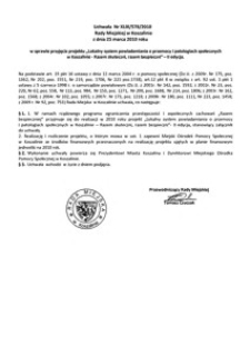 Uchwała Rady Miejskiej w Koszalinie nr XLIX/578/2010