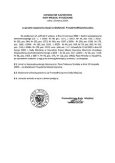 Uchwała Rady Miejskiej w Koszalinie nr XLIX/587/2010