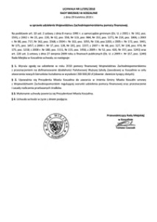 Uchwała Rady Miejskiej w Koszalinie nr LI/595/2010