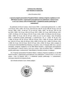 Uchwała Rady Miejskiej w Koszalinie nr LI/599/2010