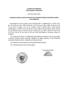 Uchwała Rady Miejskiej w Koszalinie nr LI/600/2010