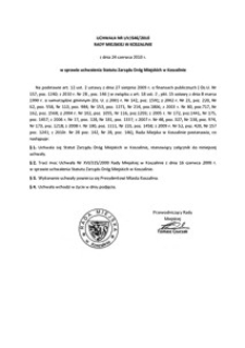 Uchwała Rady Miejskiej w Koszalinie nr LIV/646/2010