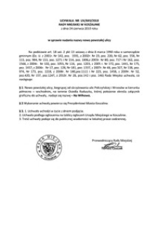 Uchwała Rady Miejskiej w Koszalinie nr LIV/649/2010