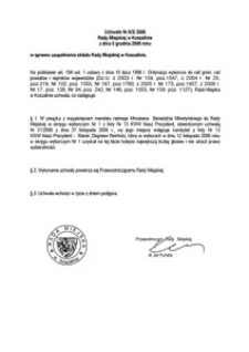 Uchwała Rady Miejskiej w Koszalinie nr II/3/2006