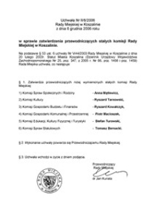 Uchwała Rady Miejskiej w Koszalinie nr II/6/2006