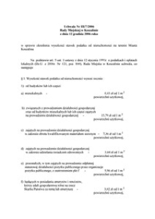 Uchwała Rady Miejskiej w Koszalinie nr III/7/2006