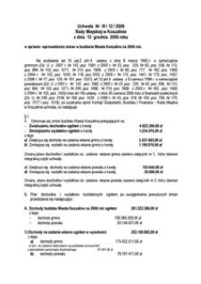 Uchwała Rady Miejskiej w Koszalinie nr III/12/2006