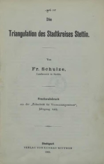 Die Triangulation des Stadtkreises Stettin