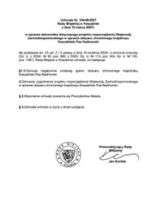 Uchwała Rady Miejskiej w Koszalinie nr VIII/49/2007