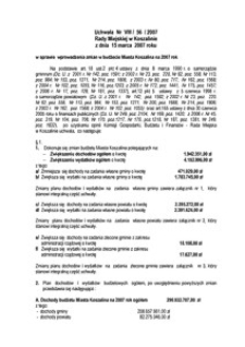 Uchwała Rady Miejskiej w Koszalinie nr VIII/56/2007