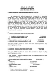 Uchwała Rady Miejskiej w Koszalinie nr X/74/2007