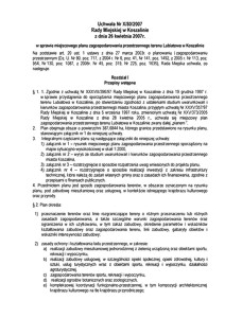 Uchwała Rady Miejskiej w Koszalinie nr X/80/2007