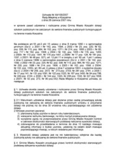Uchwała Rady Miejskiej w Koszalinie nr XII/106/2007