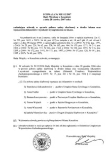 Uchwała Rady Miejskiej w Koszalinie nr XII/112/2007
