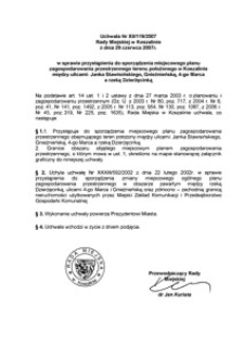 Uchwała Rady Miejskiej w Koszalinie nr XII/119/2007