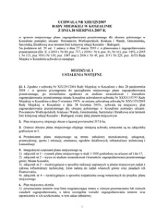 Uchwała Rady Miejskiej w Koszalinie nr XIII/125/2007