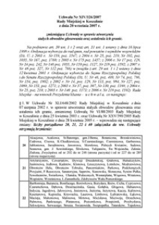 Uchwała Rady Miejskiej w Koszalinie nr XIV/126/2007