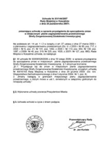 Uchwała Rady Miejskiej w Koszalinie nr XV/144/2007
