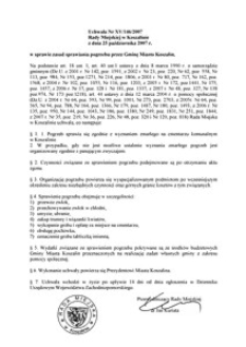 Uchwała Rady Miejskiej w Koszalinie nr XV/146/2007