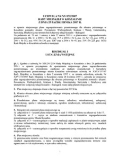 Uchwała Rady Miejskiej w Koszalinie nr XV/152/2007