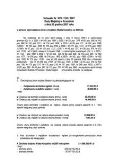 Uchwała Rady Miejskiej w Koszalinie nr XVIII/182/2007
