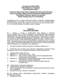 Uchwała Rady Miejskiej w Koszalinie nr XVIII/183/2007