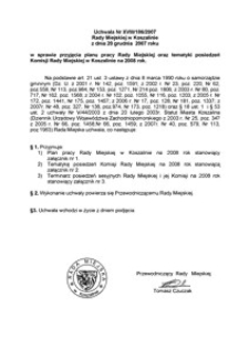 Uchwała Rady Miejskiej w Koszalinie nr XVIII/186/2007
