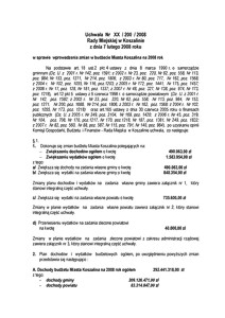 Uchwała Rady Miejskiej w Koszalinie nr XX/200/2008