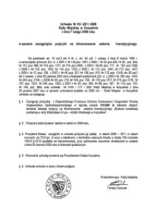 Uchwała Rady Miejskiej w Koszalinie nr XX/201/2008